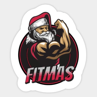 Fitmas, Gym wear t-shirt, Gym products, Christmas, Santa claus Sticker